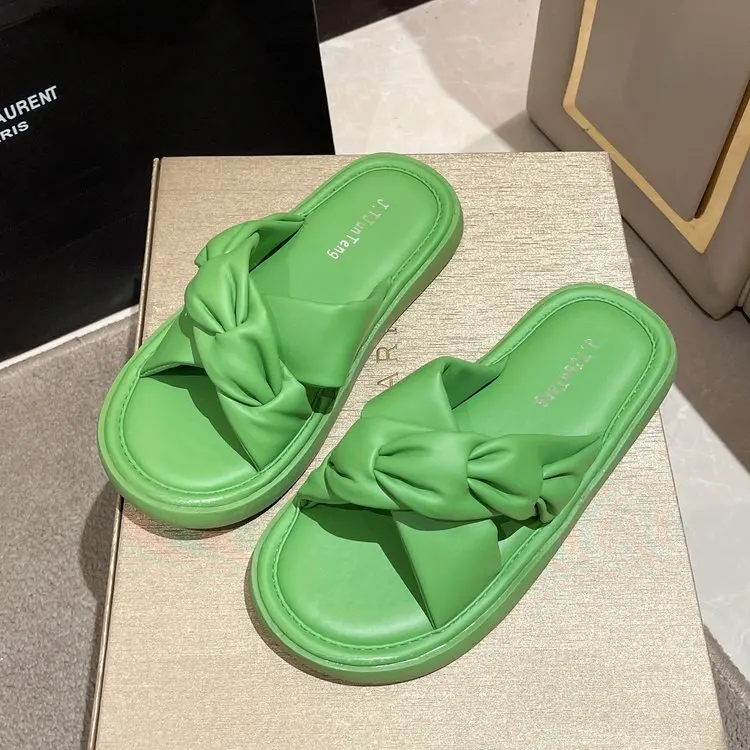 

Сандалии женские на плоской подошве, Нескользящие шлепанцы и мягкая подошва, пляжные тапочки, летняя обувь