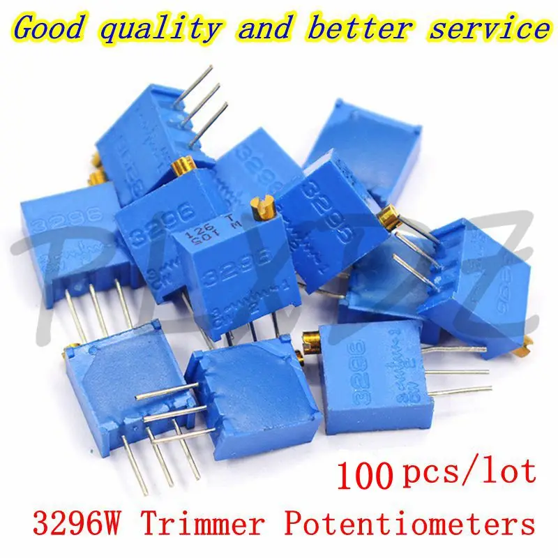 100PCS 3296W Potentiometer trimpot trimpot trimmer 50 100 200 500 ohms 1K 2K 5K 10K 20K 50K 100K 200K 500K 1M ohm 103 102 104 10