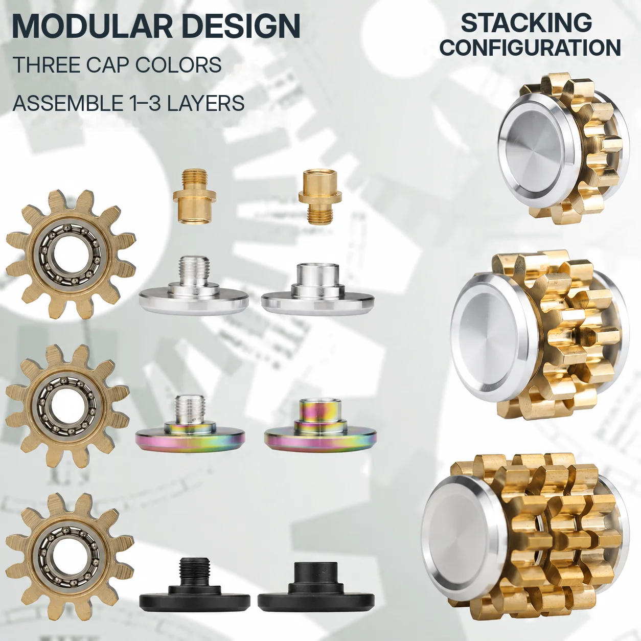 Modular Metal Gear Spinner wit - đánh giá và giá Edc Carry Accessories