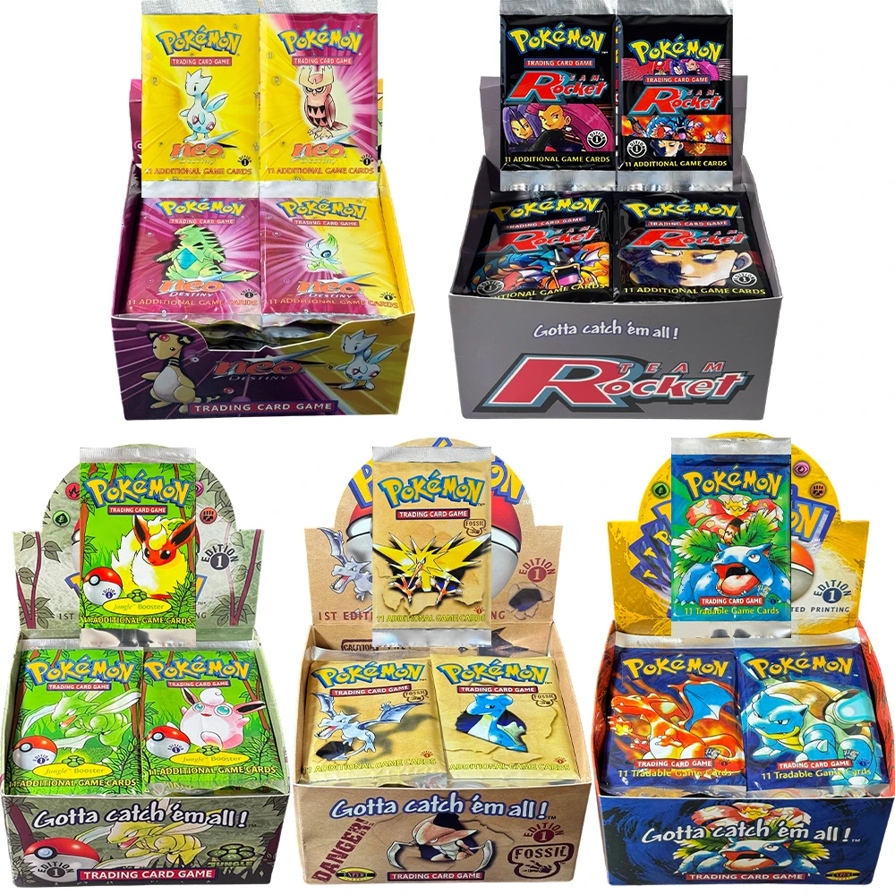 1st Edition Team Rocket/Neo Destiny/Base/Fossil/Jungle Booster packs Pokemon 17kind 1pack 11cards Game cards Collecting gifts