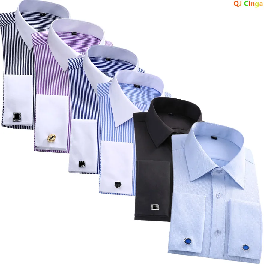 2027 Men's Long-sleeved Dress Shirts, Single-breasted Lapel Vertical Striped Shirt. White,Purple,Black,Pink,Blue,Yellow.