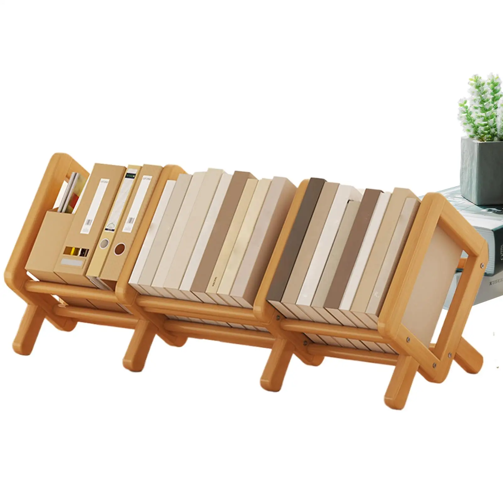 

Desktop Bookcase Desktop Book Shelf Retractable Wooden Shelving Organizer Storage Display Decorative For Corner Home Living Room