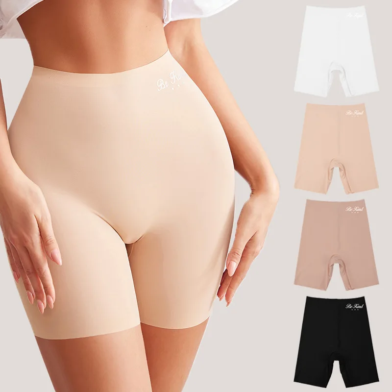 Traceless pure cotton crotch breathable girl 5 point safety pants high waist large size women's bottom underwear without curling