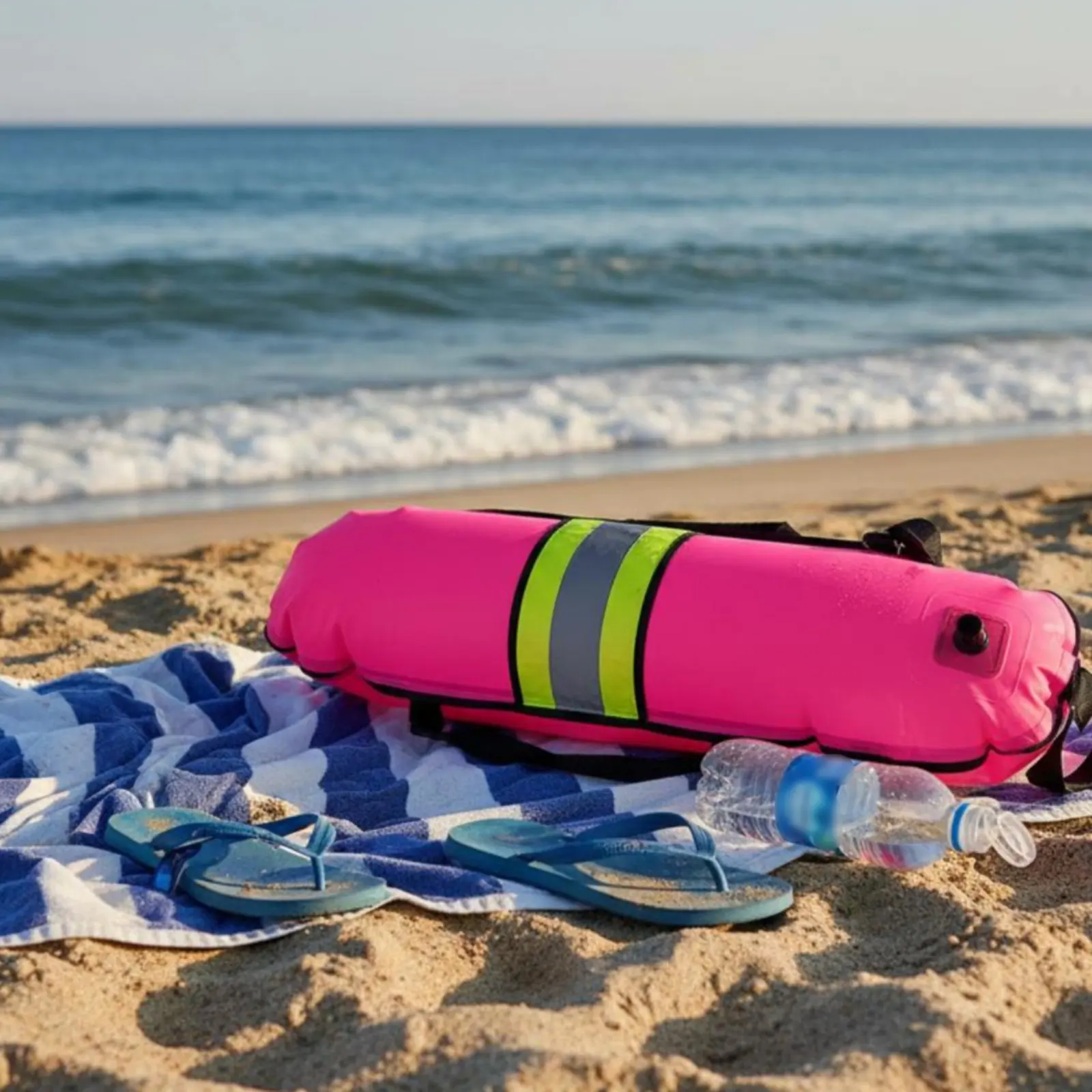 Freediving Safety Buoy Reflective Strip Rescue Warning Buoy Inflatable Tow Buoy TPU Material Inflatable Swim Buoy Buoyancy