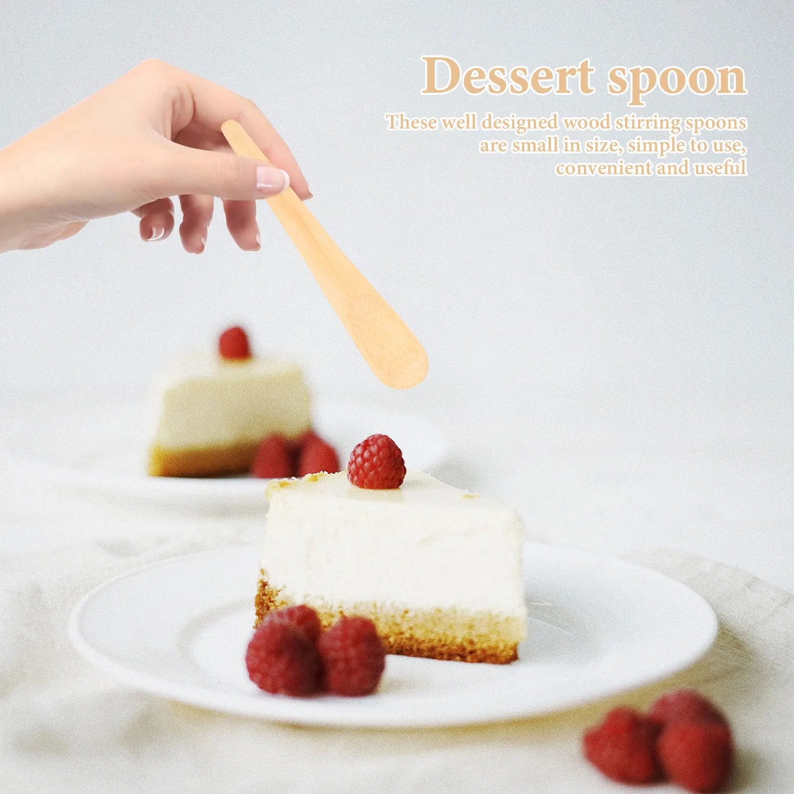 

10 pcs Wooden Stirring Spoons Small Wood Tea Stirrers For Coffee Ice Cream Dessert Multipurpose Hot Cold Drinks Use Kitchen Bar