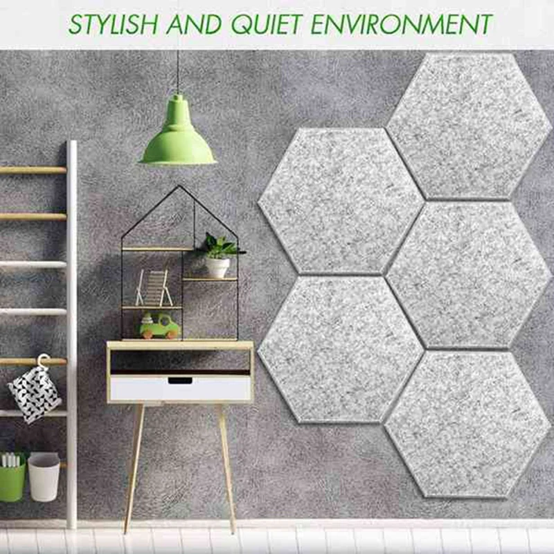 16Pcs Acoustic Panels,Hexagonal Beveled Edge Soundproof Wall Panel,Noise Reduce Panels,For Wall Decor&Acoustic Treatment