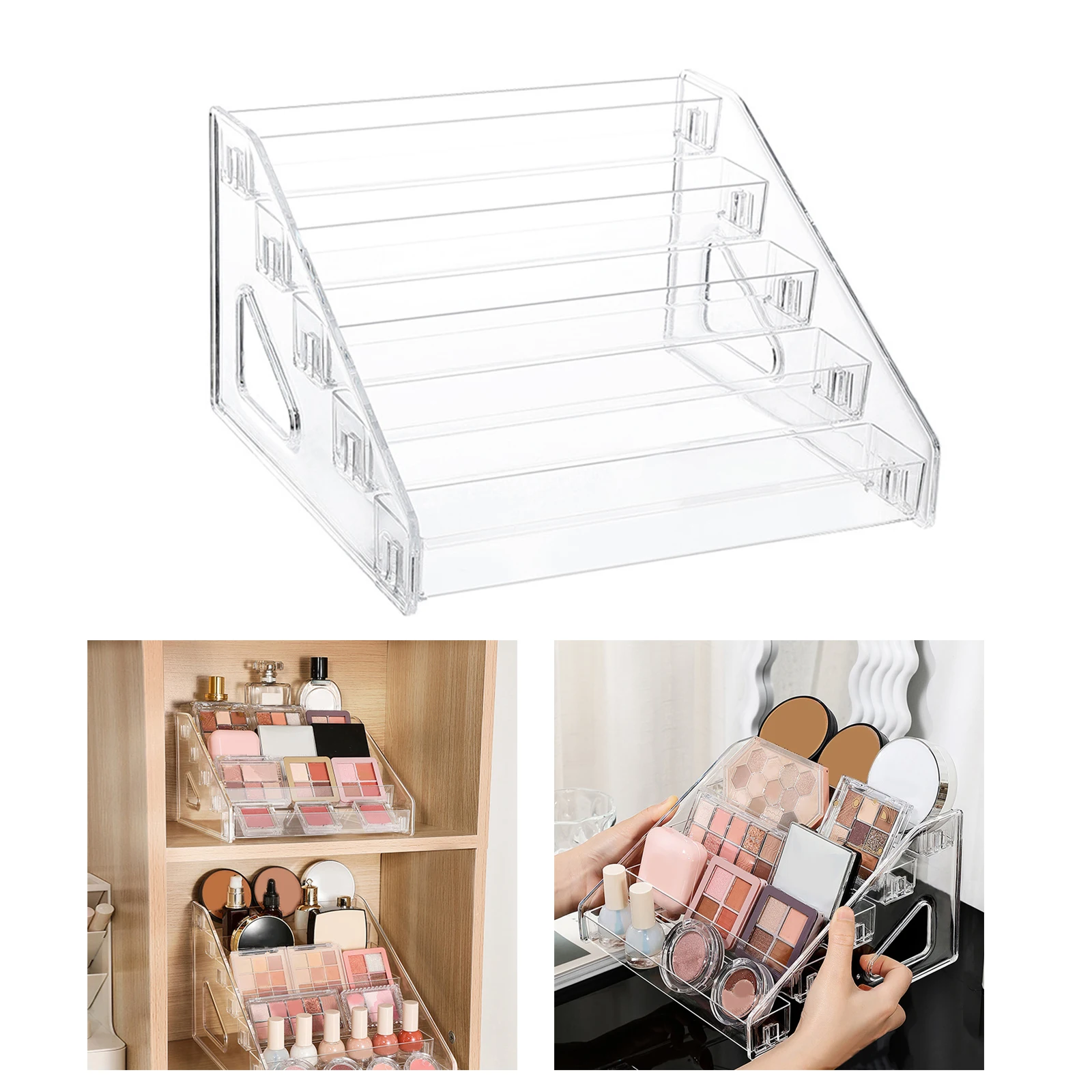 Makeup Display Rack Acrylic Durable Lipstick Storage Holder for Nail Tools Clippers Cosmetics Bracelets Bathroom Countertops