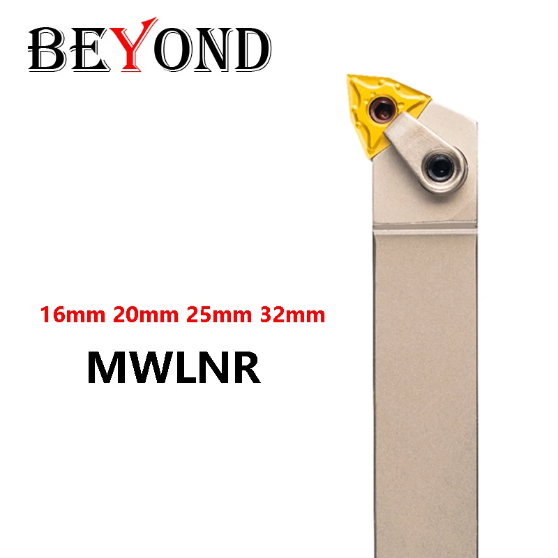 BEYOND MWLNR2020K08 MWLNR2525M08 MWLNR3232P08 MWLNR MWLNL External Lathe Tool Holder White Nickel Coating Spring Steel CNC 16mm