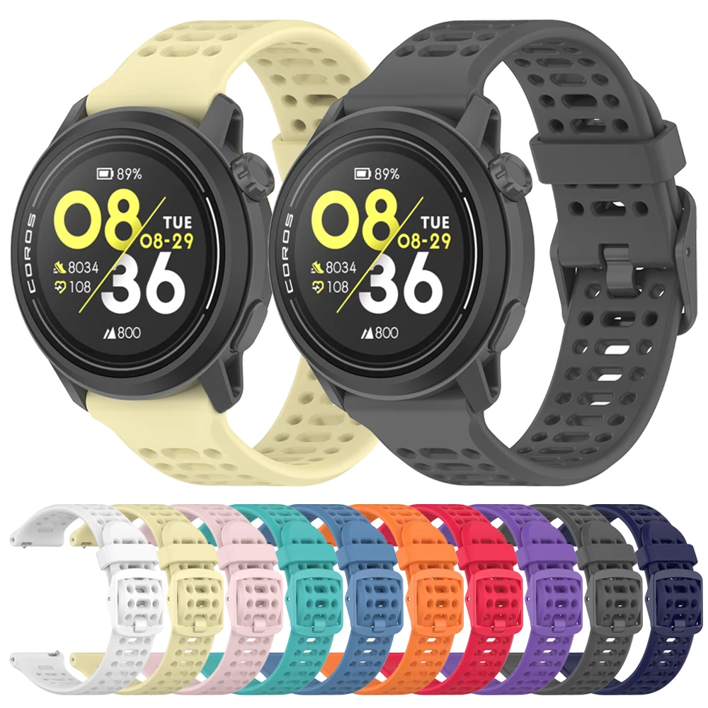 سيليكون 20 مللي متر 22 مللي متر حزام ل كوروس بيس 3 2 لينة سوار رياضي ل كوروس APEX 2 برو APEX برو 46 مللي متر 42 مللي متر تنفس المعصم العصابات