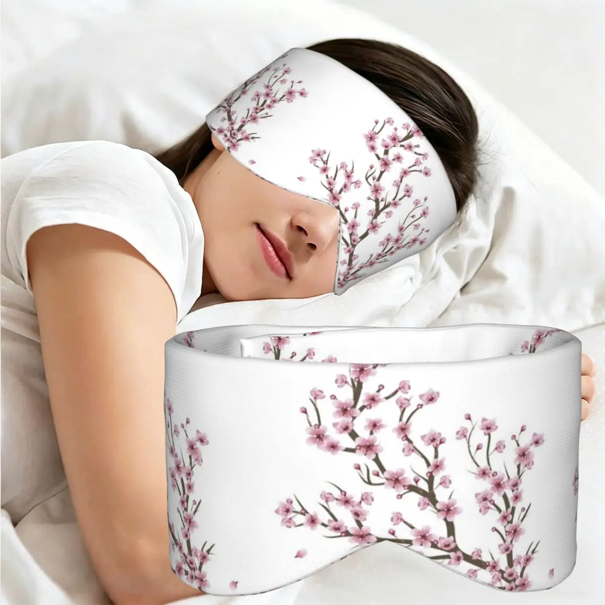 Japanese Sakura Cherry Blossoms sleep mask Light Blocking Portable Eye Cover for Girls Boys Travel Party Gift Eyeshade eyepatch