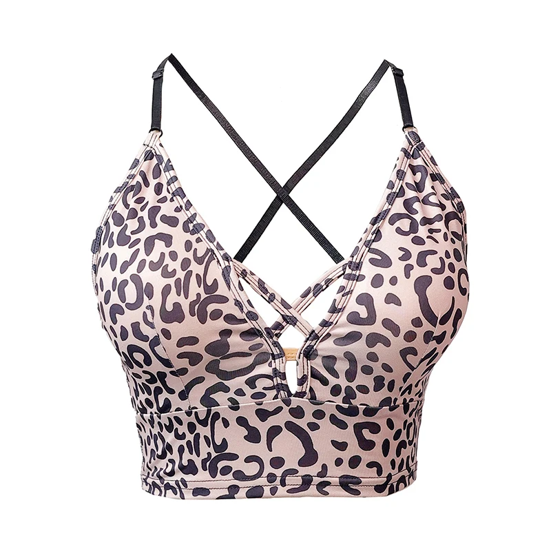 Sexy Latin Dance Bh Mode Leopard Print Top Frauen Tango Rumba Cha Cha Dancewear Praxis Tragen Tänzerin Linie Dance Tops AMY2492