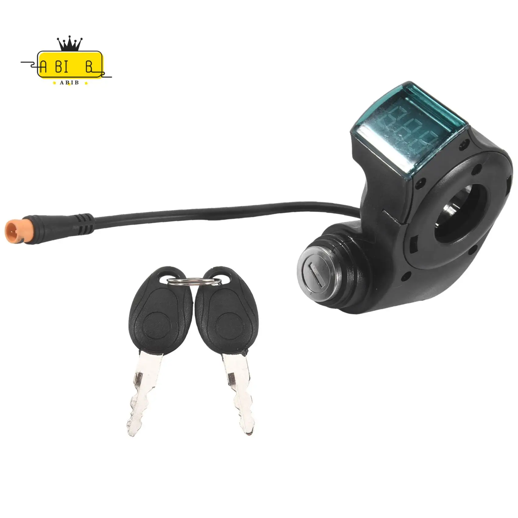ABIB -E-Bike Lgnition Lock Key Thumb Throttle Voltmeter Black Digital Voltage Display Switch 3Pin For KUGOO M4 M365 Unive