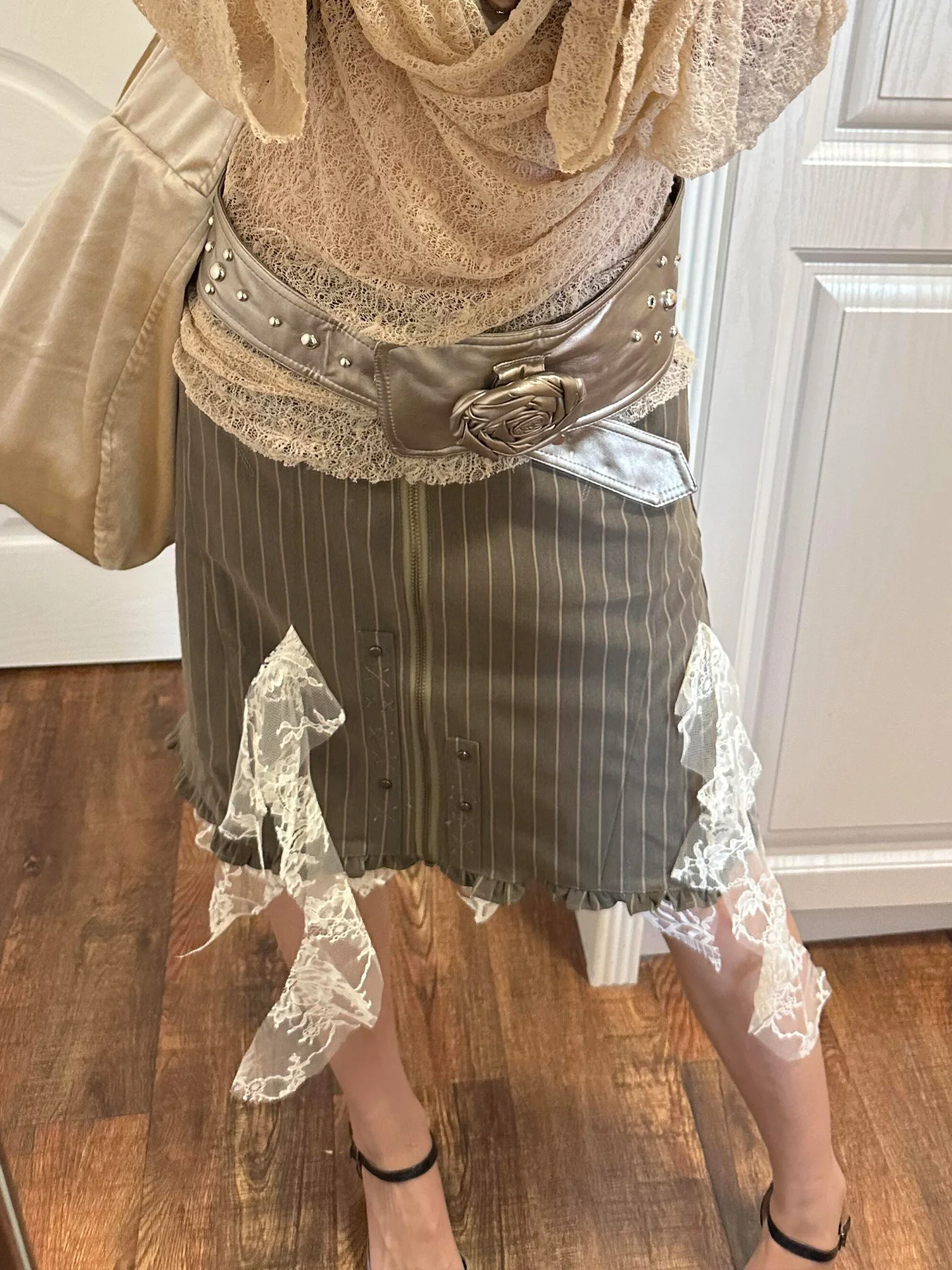 Outono inverno feminino vintage y2k midi listrado saia a linha harajuku japonês grunge 2000s cyber punk e-girl maré novo design kpop