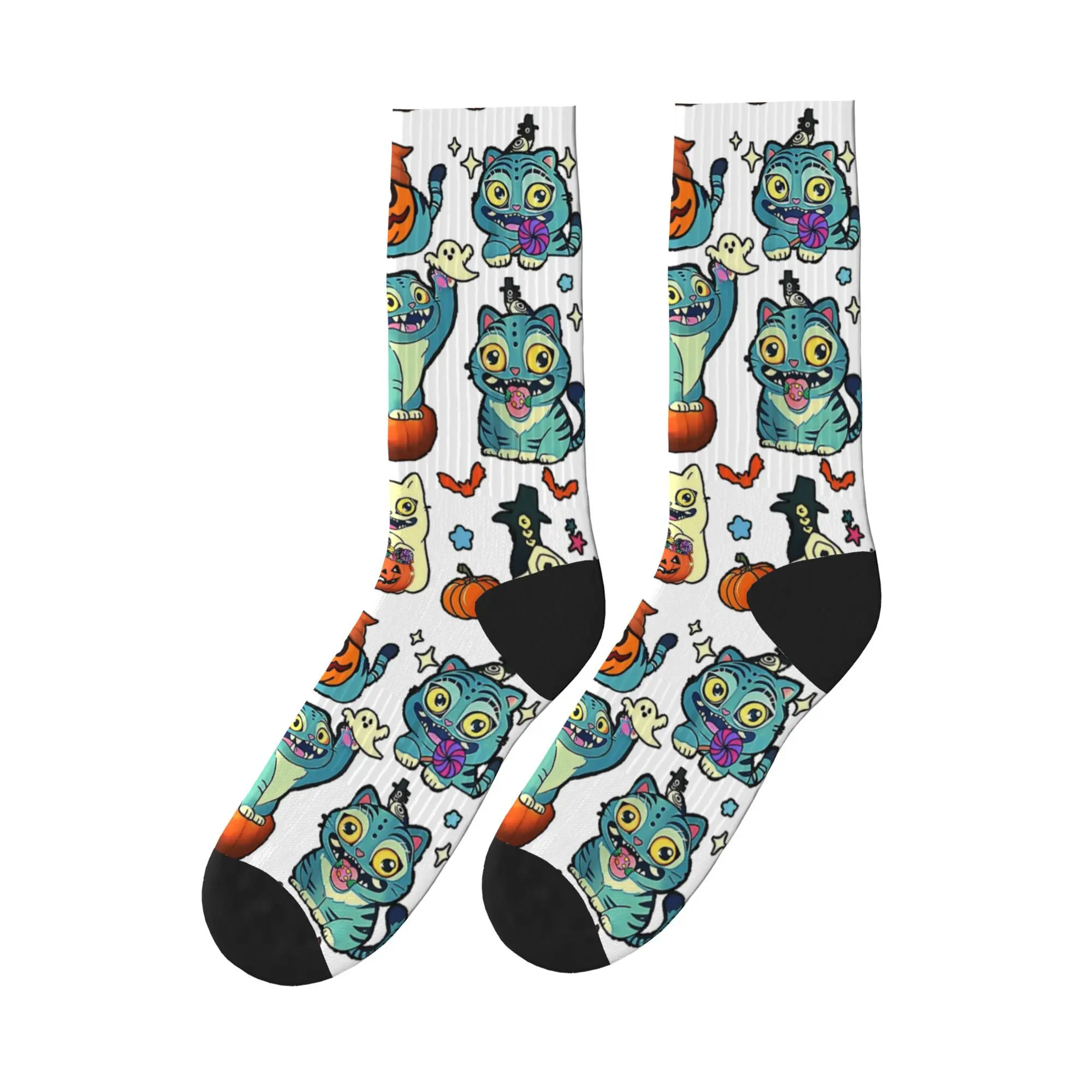 

Cute Derpy Tiger and Sussie Bird Halloween Socks Casual Stockings Autumn Anti Skid Unisex Men Socks Breathable Climbing Socks