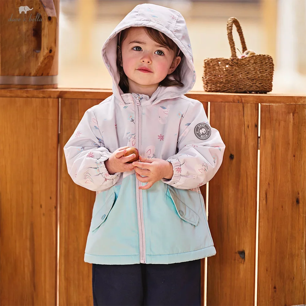 Dave Bella Children Girls Baby Tops Outerwear Autumn Winter Fashion Casual Sweet Cute Children's Overcoat Outdoor Warm DB3253553