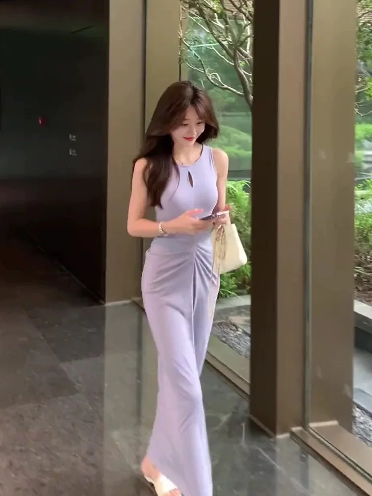 

B-034 Light Dress Princess Dress Adult Ceremony One Shoulder Strap Dress Women's 2025 New Style