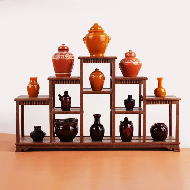 1Pcs Doll House Simulation Bogu Frame Model Miniature Living Room Storage Rack Display Cabinet Ornaments DIY Accessories