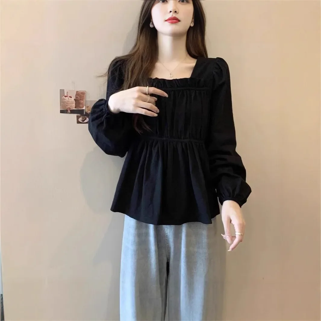 

Long-sleeved Chiffon Shirt Women's Summer Design Is Loose and Slightly Fat Mm Belly-covering Top Hides The Flesh