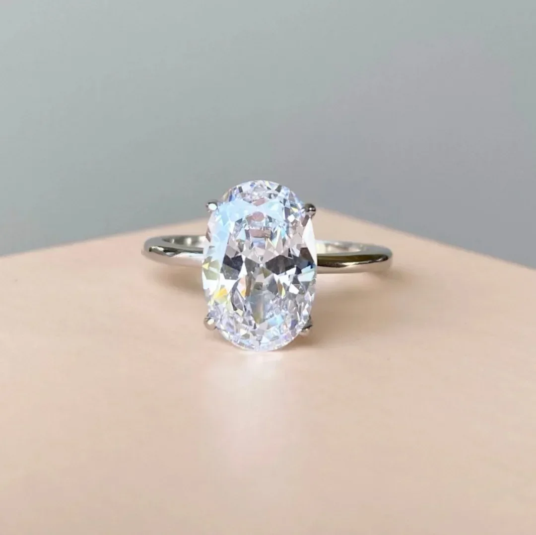 2024 new simple ins style inlaid zircon ring, handmade super shiny jewelry