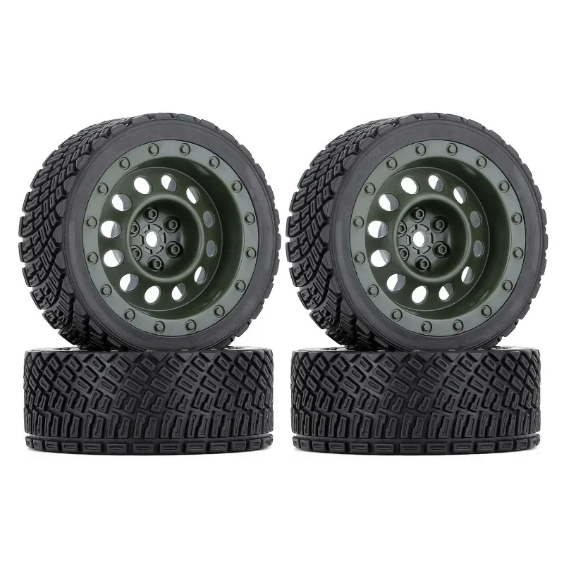 

4PCS 12mm Hex 66mm RC Car Rubber Tires Wheel Rim for 1/10 HPI WR8 HSP 94177 WLtoys 1/14 144001 RC Car