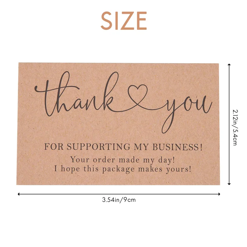 Upgraded 120 Pcs Exquisite Kraft Paper Thank You Cards ,For Small Business Appreciation Card Gift Decoration Cards