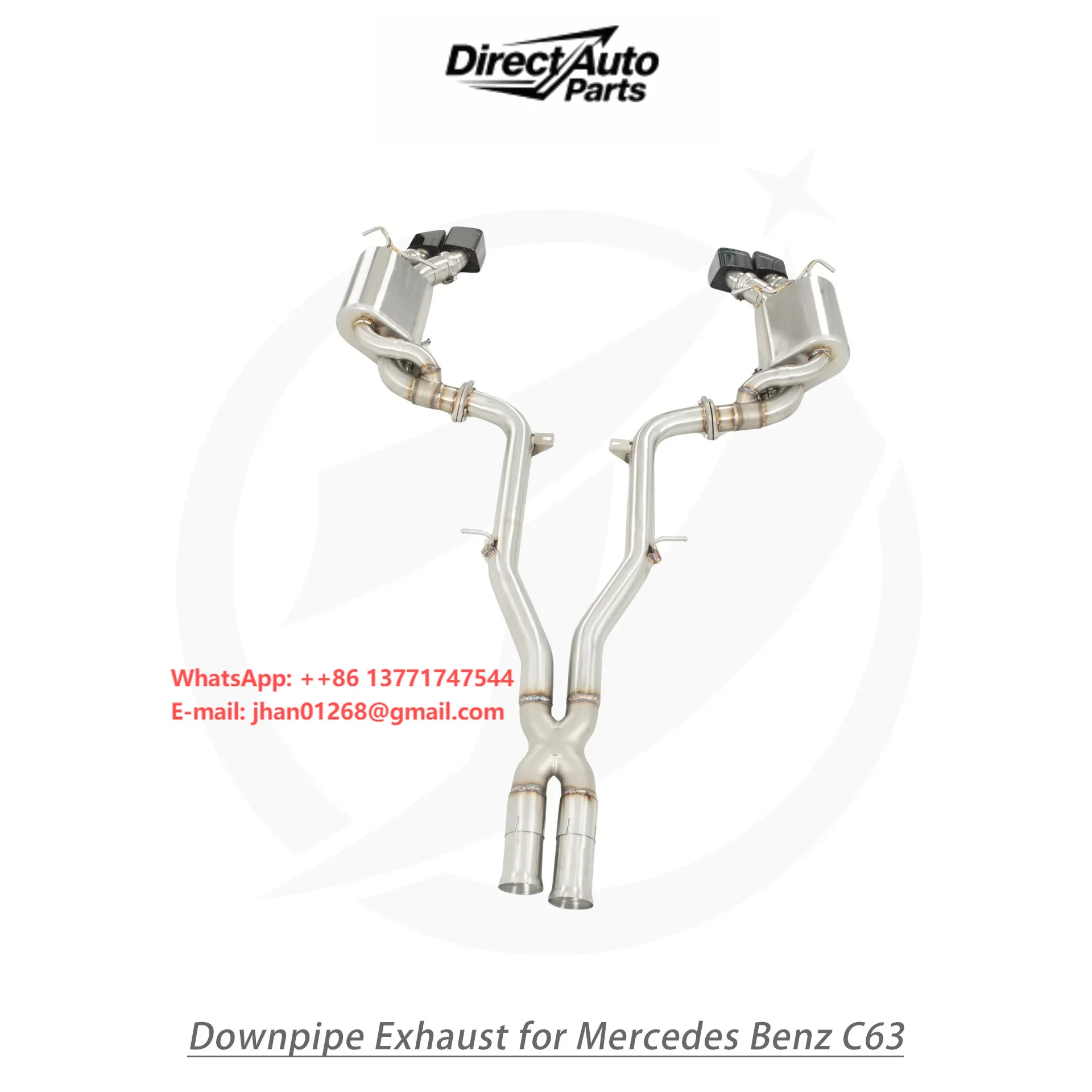 YT Stainless Steel Valved Catback Exhaust System with Mufflers for C63