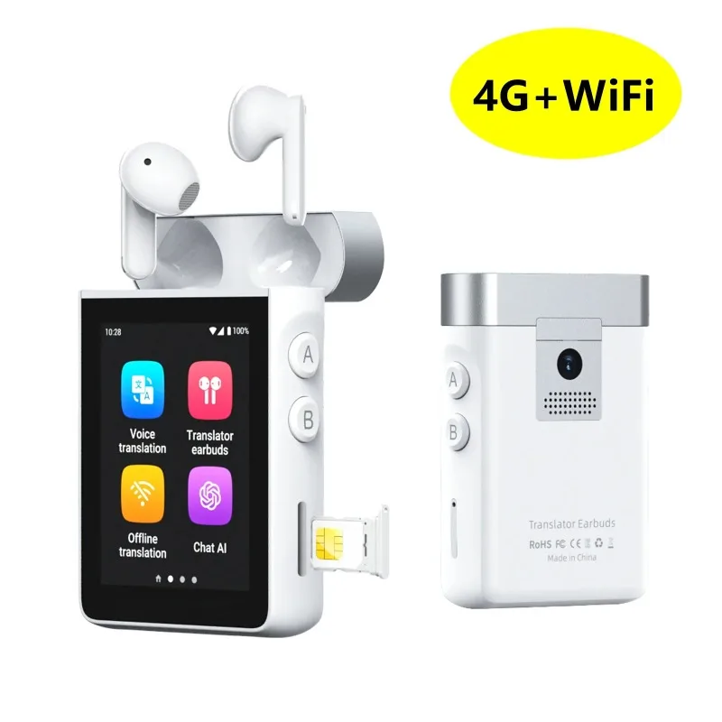 2025 hot sale Wooask A9 4G+WiFi AI Translator Earbuds, Real-Time Translation Device with 144 Languages, No App Needed for Travel