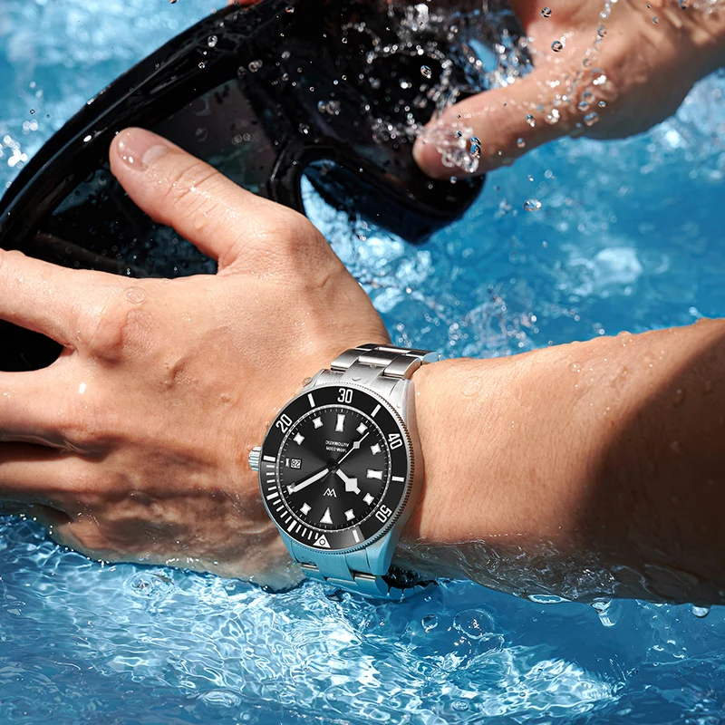 ساعة WM ساعات آلية أوتوماتيكية مقاومة للماء كلاسيكية كاجوال لرجال الأعمال ساعة Welly Merck WM089M