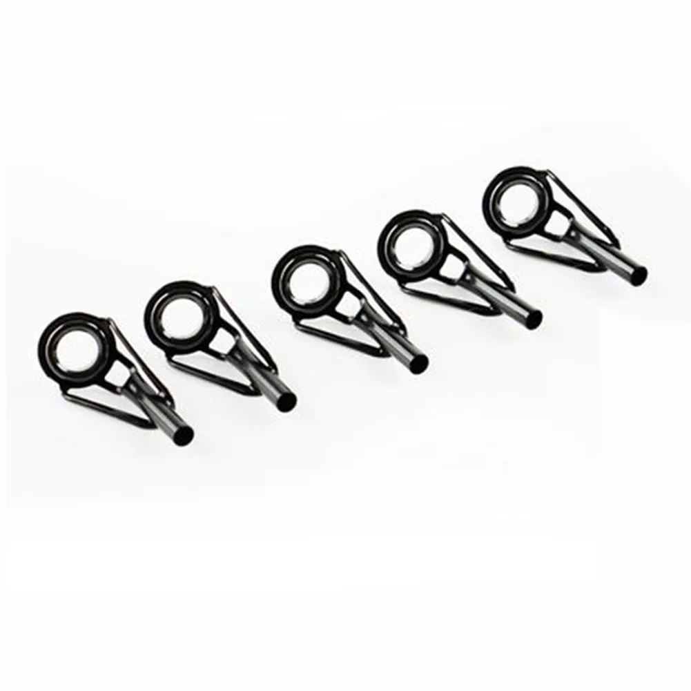 5pcs Fishing Rod Guides Eye Line Rings For Fishing Rods Multi Sizes Repair Building Pole Stainless Steel+Ceramic