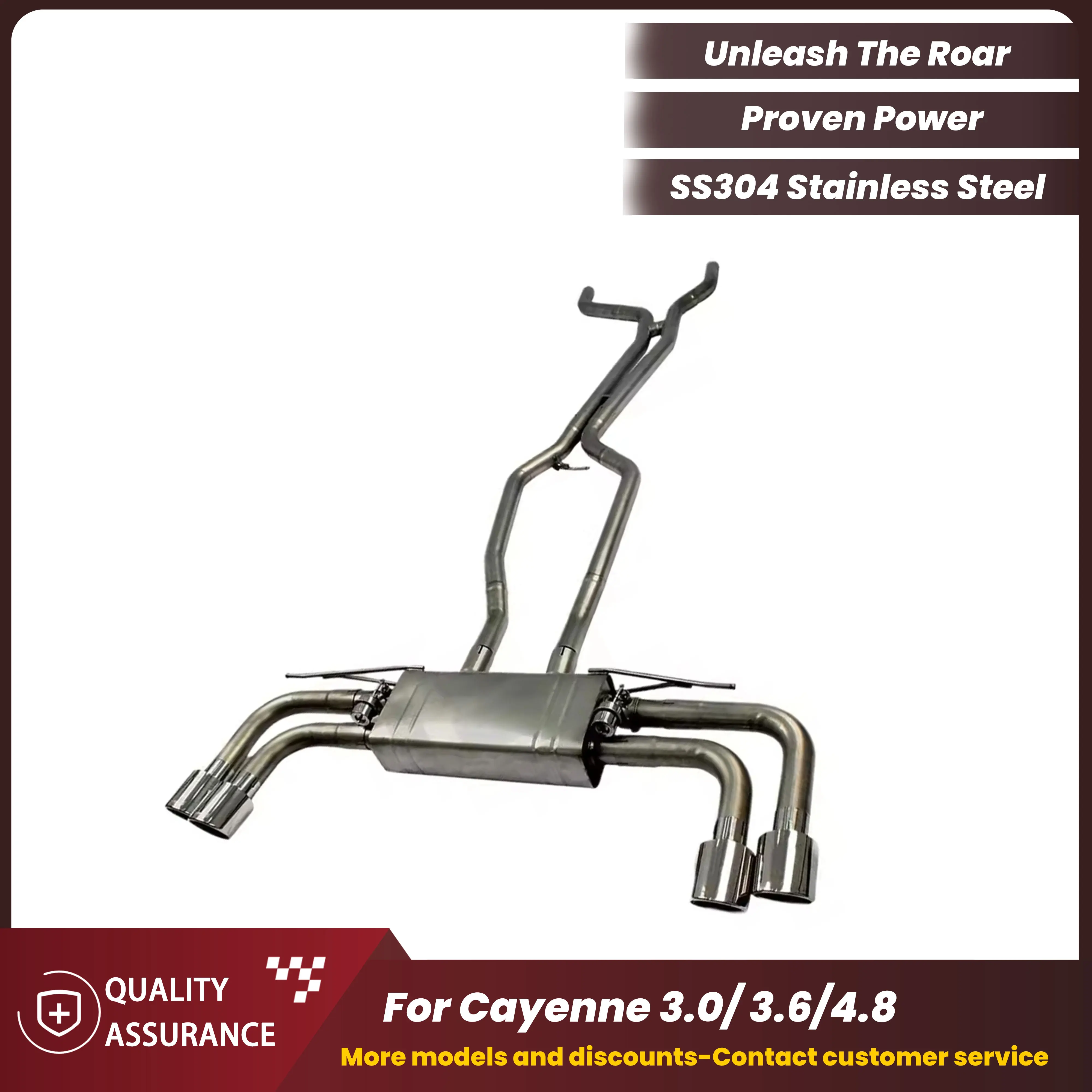 

ECCF SUS304 Stainless Steel Catback Performance Exhaust for Porsche Cayenne 3.0T 3.6L 4.8T