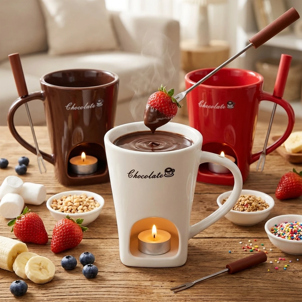 Taza para Fondue de 130 ml, Utensilio para Derretir Queso, Chocolate y Mantequilla, para Aniversarios, Cumpleaños, Cenas