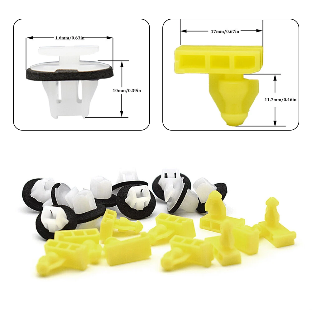 20Pcs Car Wheel Arch Surround Trim Clips For Nissan Juke X-Trail T31 Murano Wing Moulding Car Rivets 76882-JG10A 76847-JG00A