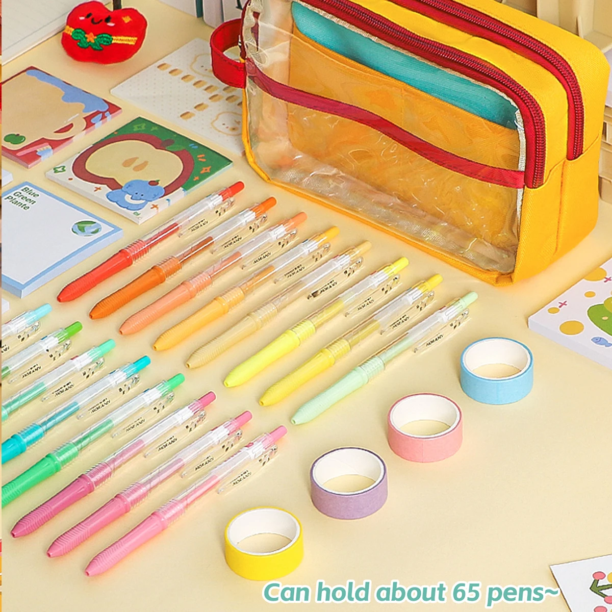 Large Capacity Pencil Bag Japanese Ins Style Multifunctional Bag Simple School Stationery Organizer for Junior High Students