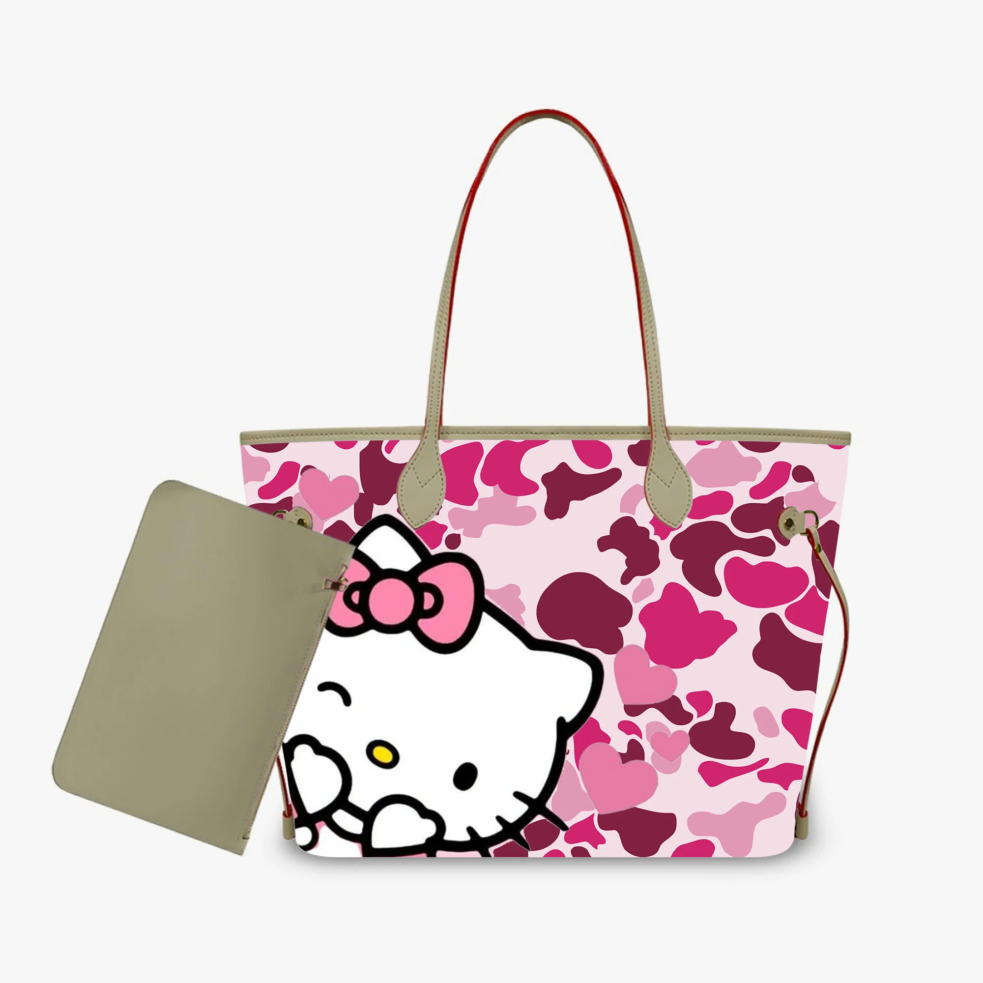 

Customized Hello Kitty Pattern Fashionable Women'S Handbag With Large Capacity Storage Pu Shoulder Bag