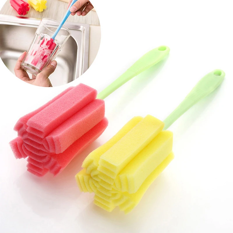 Long Handle Baby Bottle Brush Soft Sponge Brush Water Bottle Glass Cup Washing Cleaner Tool Kitchen Cleaning Tool Specialty Too