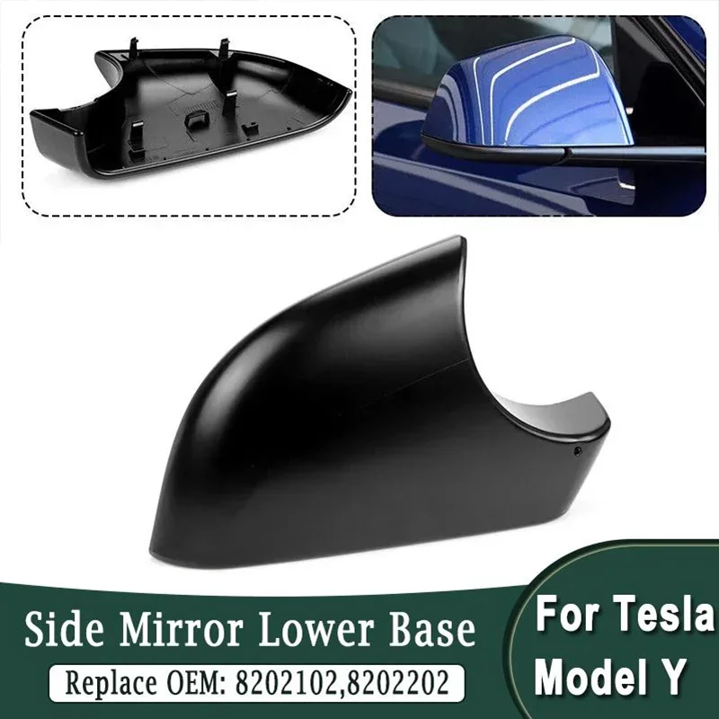 

Car Side Rearview Mirror Lower Base For Tesla Model Y 3 2017-2023 Black Exterior Door Wing Mirror Holder Rplace 8202102 8202202