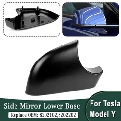 Car Side Rearview Mirror Lower Base For Tesla Model Y 3 2017-2023 Black Exterior Door Wing Mirror Holder Rplace 8202102 8202202