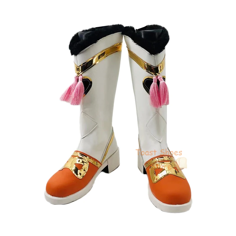 Genshinimpact Yaoyao Cosplay Boots, Comic Game for Con, Halloween Party Costume Prop, Sapatos estilo sexy adorável