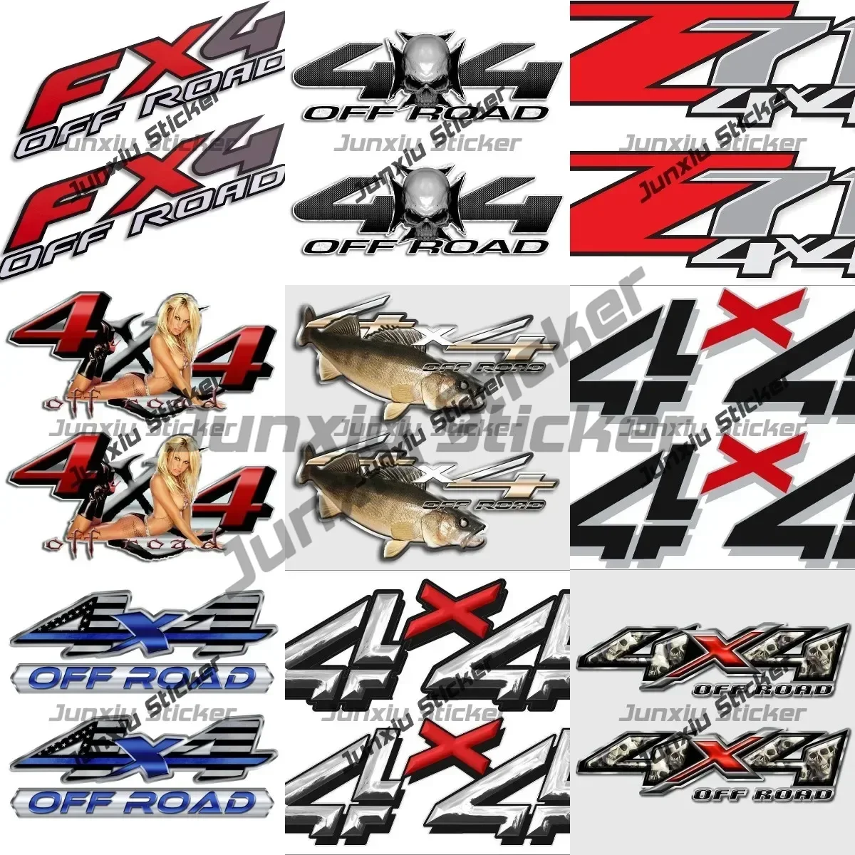 Z71 FX4 Decal 4x4 Off Road Skull Fishing Sticker Waterproof Decals Accessories for The Car Sun Protector SUV Laptop Sticker