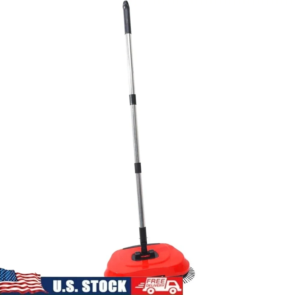 

Многофункциональная подметальная машина для пола, ручной нажимной очиститель, регулируемая ручка, вращающаяся метла, совок, контейнер для легкого использования в твердом полу