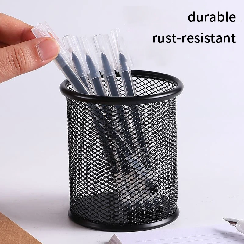 Multifunction Round/Square Mesh Pen Pot in Vivid Multicolours, Keeps your Desk Tidy and your Pencils & Stationery Organised.