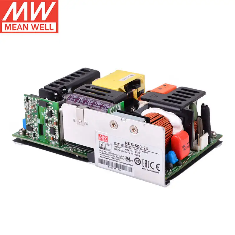 

MEAN WELL RPS-500-24 24V PCB Type Reliable Green Medical Switching Power Supply Brand New Original 5"×3" compact sise