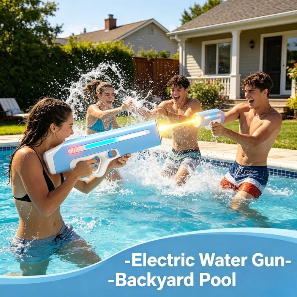 High Performance Auto Spray Electric Water Gun Long Distance Strong Shooting Water Toy Great Birthday Gift for Beach Party view 5