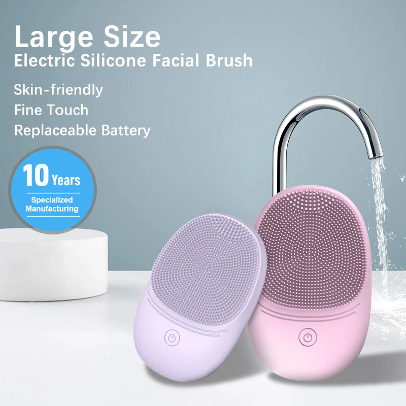 Limpiador facial eléctrico de silicona suave, cepillo de limpieza, cepillo de limpieza con vibración sónica, limpieza profunda