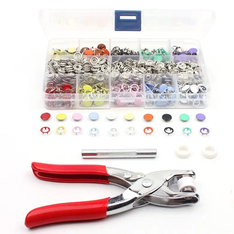 

200PCS 0.37inch/9.5MM Five-Claw Buckle Clamp Plier Tool Set,Metal Snaps For Sewing, Sewing Snaps For DIY Crafts Clothes Hats
