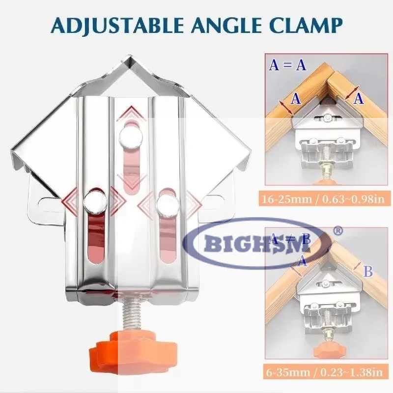 Steel 90 Degree Corner Clamp Right Angle Carpenter Quick Splicing Clamp Adjustable Jaw For DIY Framing Welding