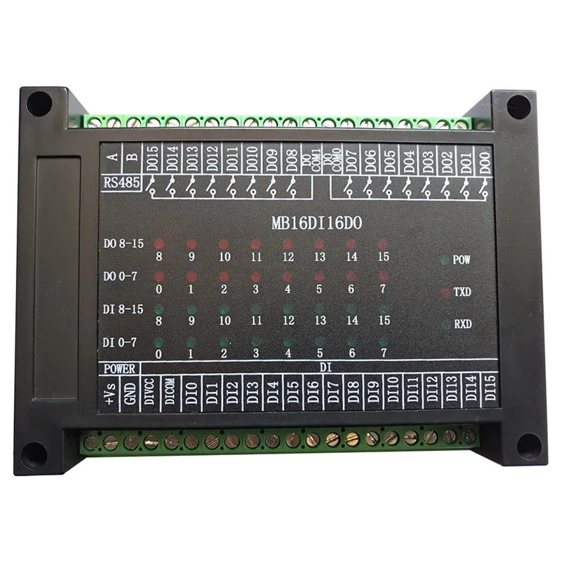 

Switch Input And Output 16 Way Open 16 Way Relay Output Module RS485 MODBUS-RTU Communication