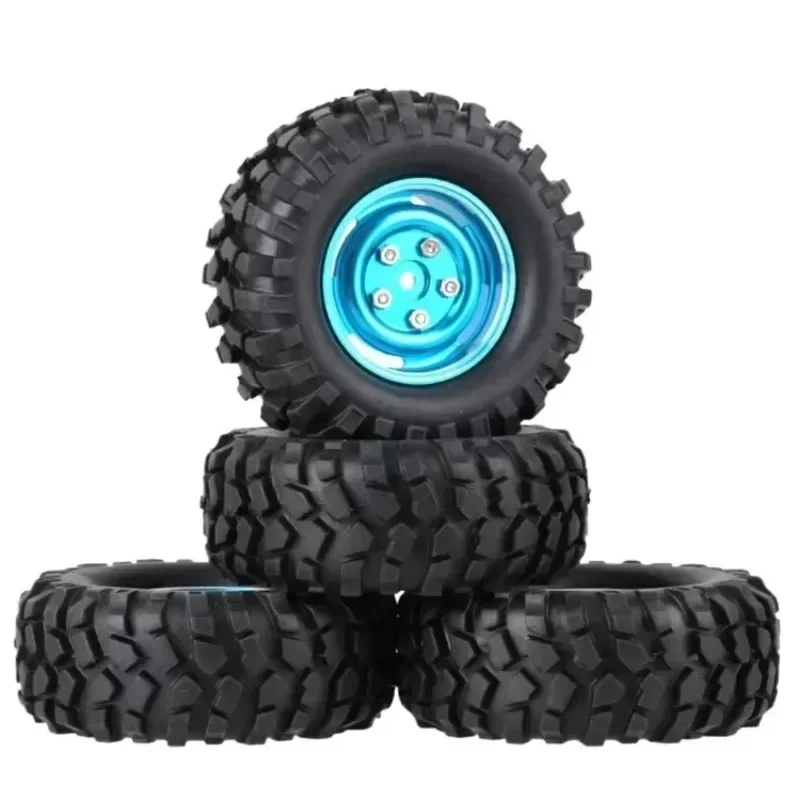 

4pcs 1.9 inch RC Crawler car tires tyres with Aluminium alloy wheel hub fit for Axial SCX10 96mm