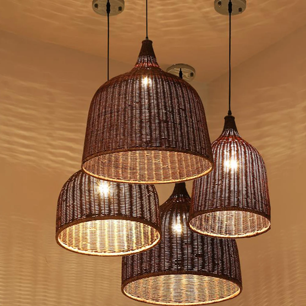 

Bamboo Hanging Light Woven Bamboo Chandelier Chinese Style Rattan Ceiling Lamp For Home Restaurant Mall Party Lighting