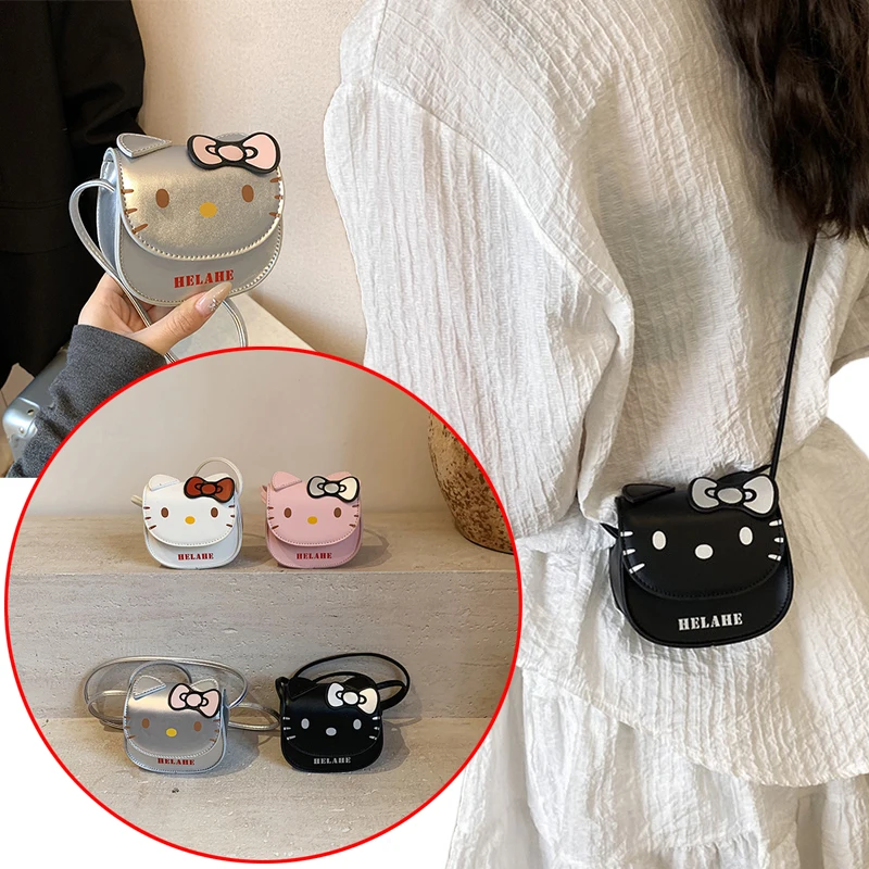 

Sanrio Hello Kitty детская сумка аниме милая девушка нулевой кошелек стильный кроссовер для родителей и детей порт для наушников красный конверт подарки